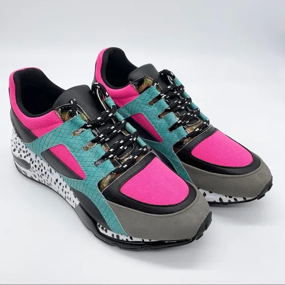 Steve Maddens Cliff Bright Multicolored Pink Blue Gray Sneakers