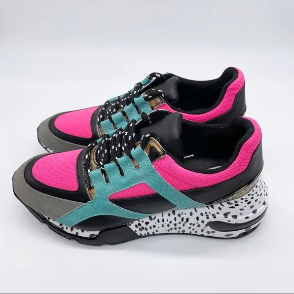 Steve Maddens Cliff Bright Multicolored Pink Blue Gray Sneakers