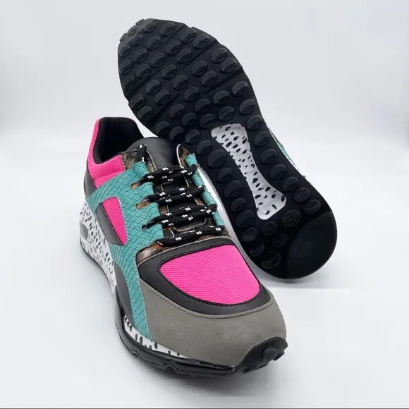 Steve Maddens Cliff Bright Multicolored Pink Blue Gray Sneakers