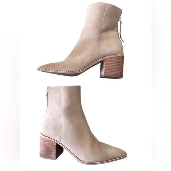 Steve Madden Woman’s Aquarius Suede Boots Natural Tan Size 9.5