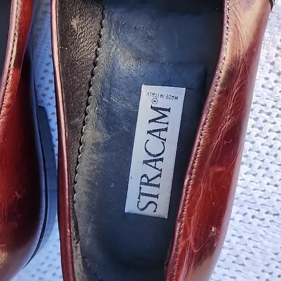 Stracam burgundy leather Italian loafers 11‎
