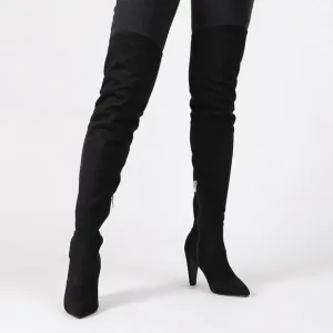 Stretch Suede Thigh High Over The Knee Boots