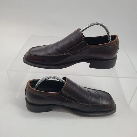 Structure Brown Leather Loafers SlipOn Mens Size 9.5D Model‎ 69499 Made in Italy