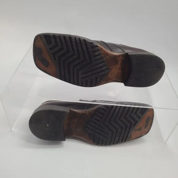 Structure Brown Leather Loafers SlipOn Mens Size 9.5D Model‎ 69499 Made in Italy
