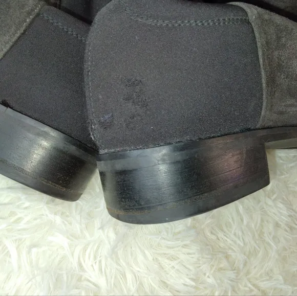 Stuart Weitzman 5050 Over-The-Knee-Suede Boots Slate Gray Size 11