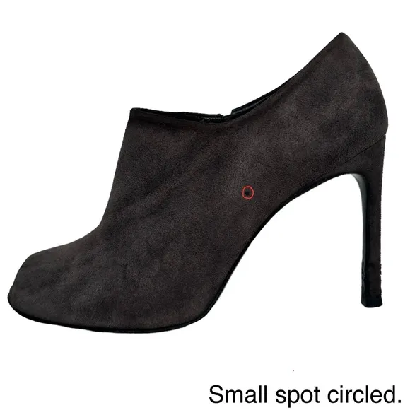 Stuart Weitzman Altamira Suede Peep Toe Ankle Bootie Boots Gray Size 9 M Medium
