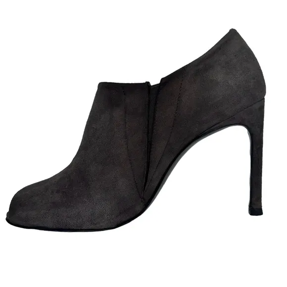 Stuart Weitzman Altamira Suede Peep Toe Ankle Bootie Boots Gray Size 9 M Medium