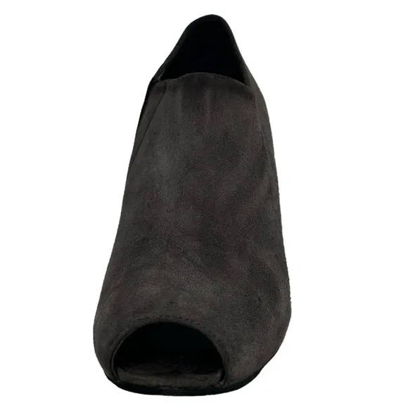 Stuart Weitzman Altamira Suede Peep Toe Ankle Bootie Boots Gray Size 9 M Medium