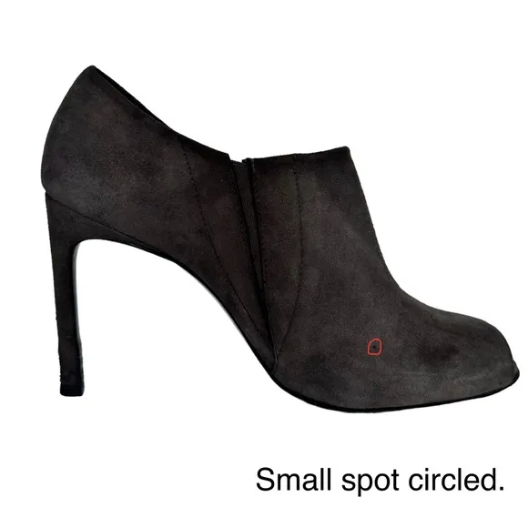 Stuart Weitzman Altamira Suede Peep Toe Ankle Bootie Boots Gray Size 9 M Medium