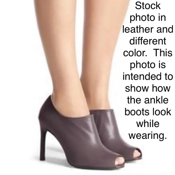 Stuart Weitzman Altamira Suede Peep Toe Ankle Bootie Boots Gray Size 9 M Medium