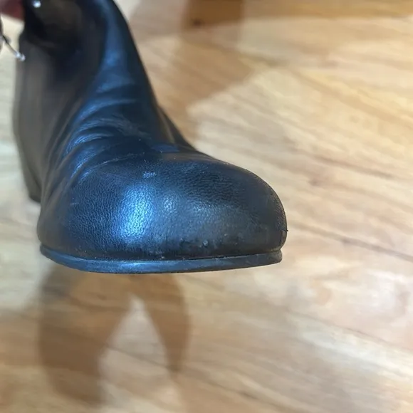 Stuart weitzman black leather wedge boot