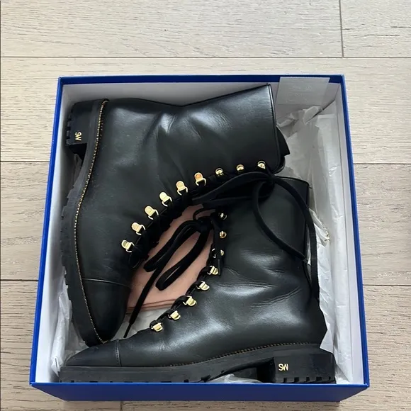 Stuart Weitzman Black Leather Women's Boots