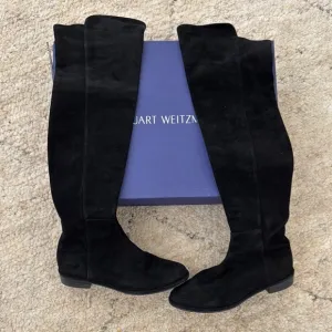 Stuart Weitzman Black Over-the-Knee Boots Sleek Suede