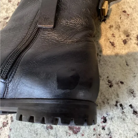 Stuart Weitzman Black Riley Leather Ankle Booties Size 6.5