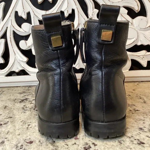 Stuart Weitzman Black Riley Leather Ankle Booties Size 6.5