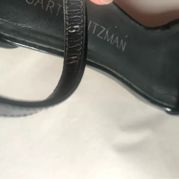 ❤️Stuart Weitzman Black Sandals Heels Patent Leather size 5 M