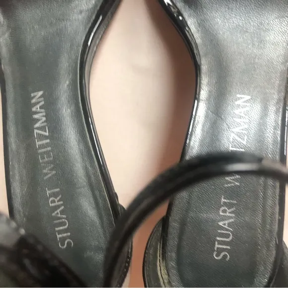 ❤️Stuart Weitzman Black Sandals Heels Patent Leather size 5 M