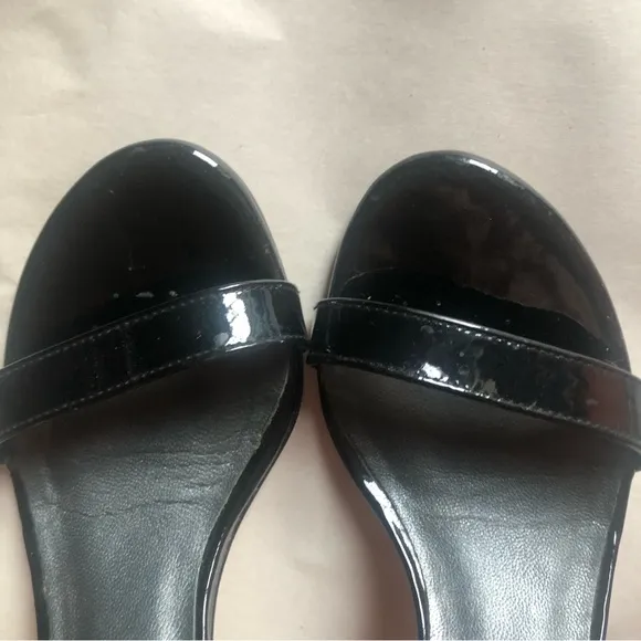 ❤️Stuart Weitzman Black Sandals Heels Patent Leather size 5 M