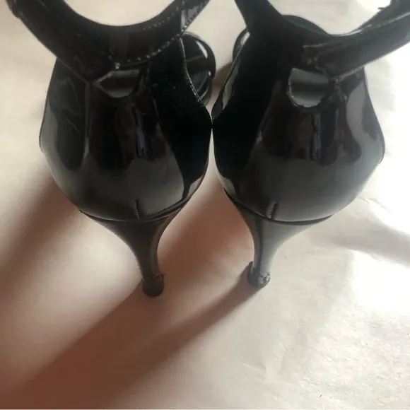 ❤️Stuart Weitzman Black Sandals Heels Patent Leather size 5 M