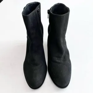 STUART WEITZMAN black 'Sidetrack' suede wedge ANKLE BOOTS