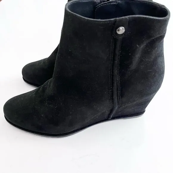 STUART WEITZMAN black 'Sidetrack' suede wedge ANKLE BOOTS