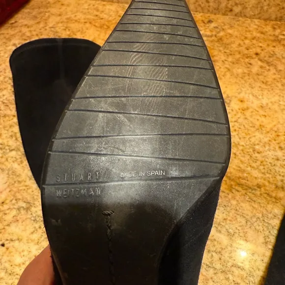Stuart Weitzman Chic Black Over-the-Knee suede  Boots size 6 1/2