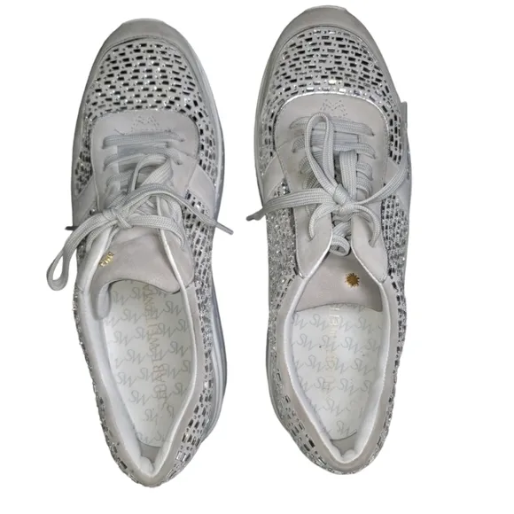 Stuart Weitzman Christa Embellished Fashion Sneaker Size 10