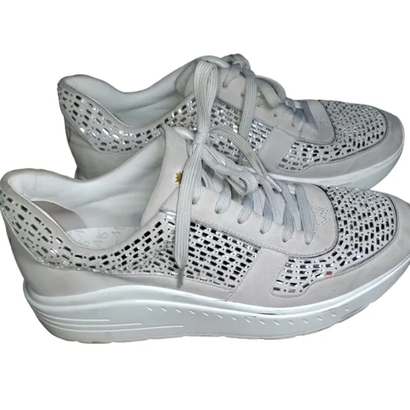 Stuart Weitzman Christa Embellished Fashion Sneaker Size 10