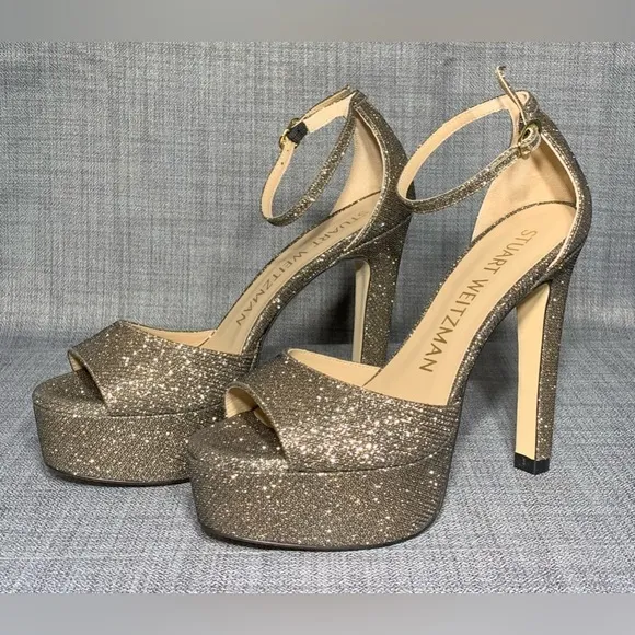 Stuart Weitzman Disco Platform Sandals New Pyrite Sizes 6.5, 10B