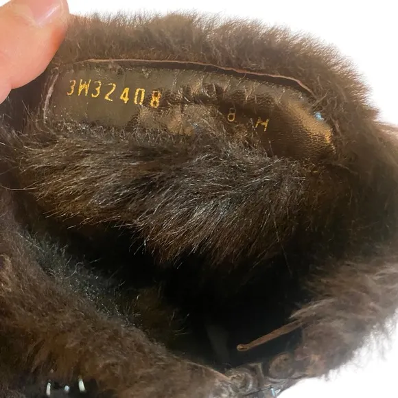 Stuart Weitzman Fur Trim Brown Suede Boots Size 8