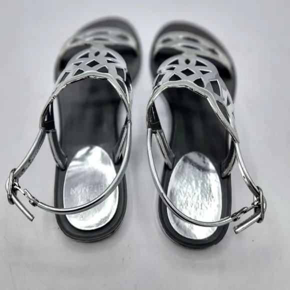STUART WEITZMAN Gelfisher Laser-Cut Jelly Sandals In Graphite Size 8