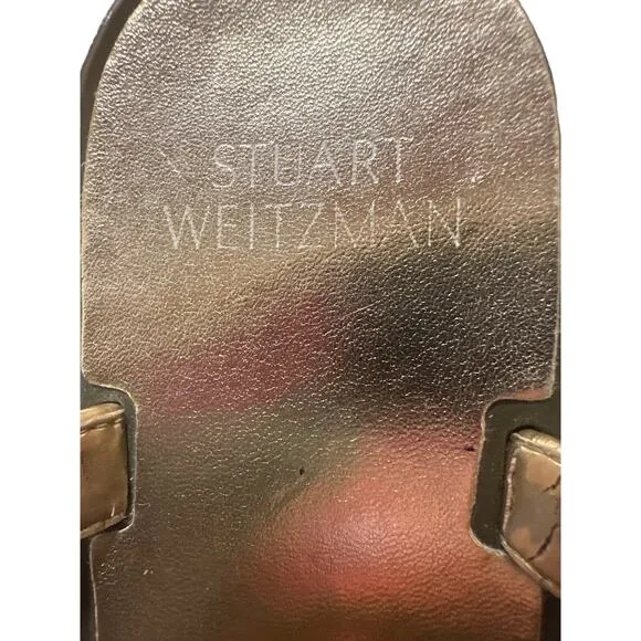 Stuart Weitzman Gelfisher Women Gold Sandals Size 8