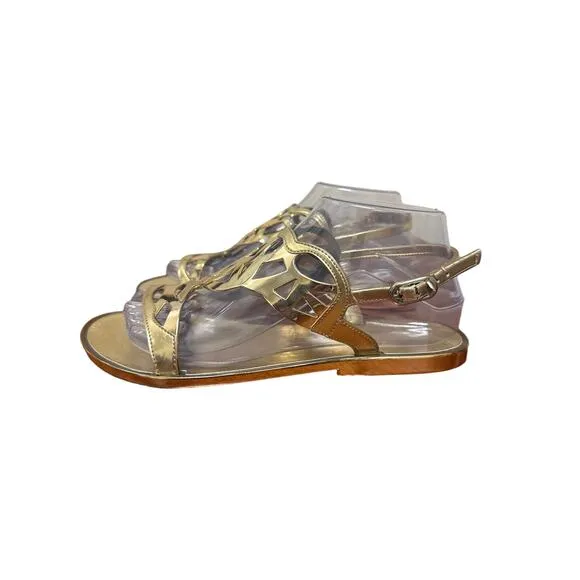 Stuart Weitzman Gelfisher Women Gold Sandals Size 8