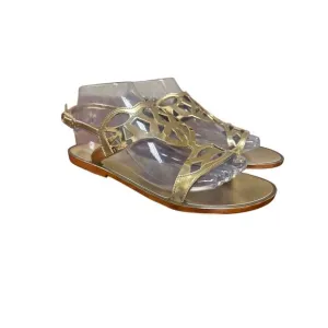Stuart Weitzman Gelfisher Women Gold Sandals Size 8