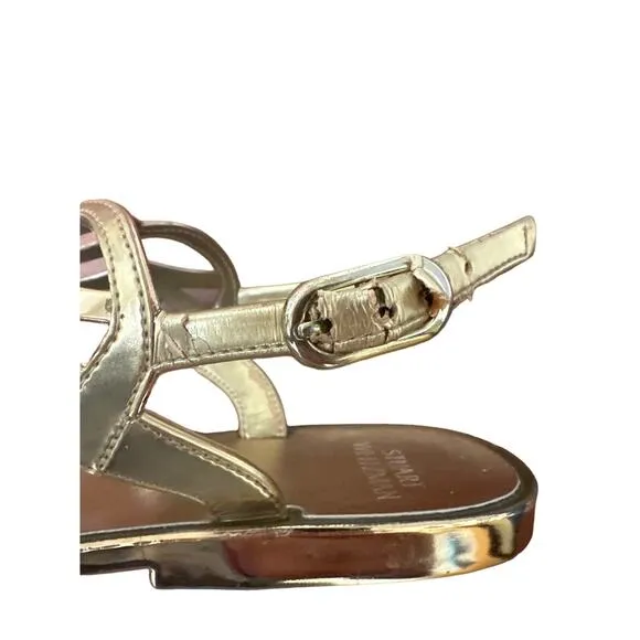 Stuart Weitzman Gelfisher Women Gold Sandals Size 8