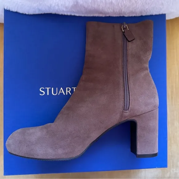 Stuart Weitzman Gianella Yuliana Taupe Tan Brown Suede Bootie Boots *  38.5 8