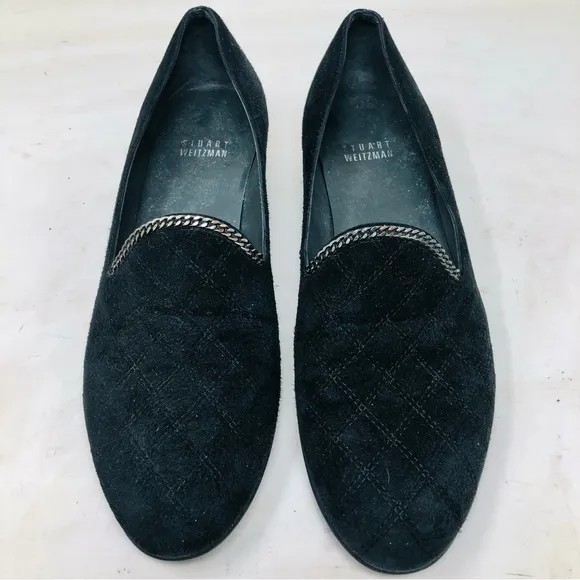 Stuart Weitzman Hallmark Quilted Suede Loafers