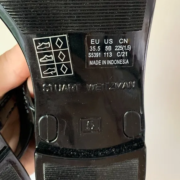 STUART WEITZMAN JAIDE GEM WOMANS  Black SANDALS NWT Size 5