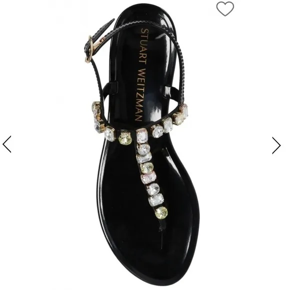 STUART WEITZMAN JAIDE GEM WOMANS  Black SANDALS NWT Size 5
