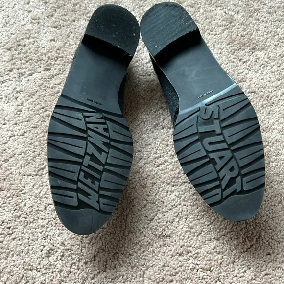 Stuart Weitzman Leather and Wool Loafers