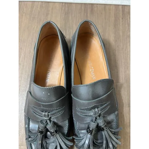 Stuart Weitzman Leather Loafers with Tassal size 8