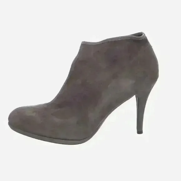 Stuart Weitzman Leather Suede Stretch Sock Booties Office Siren Heel Boots