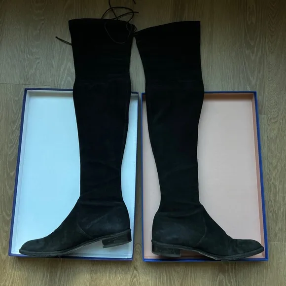 Stuart Weitzman Lowland Suede Thigh-High Boots sz 8
