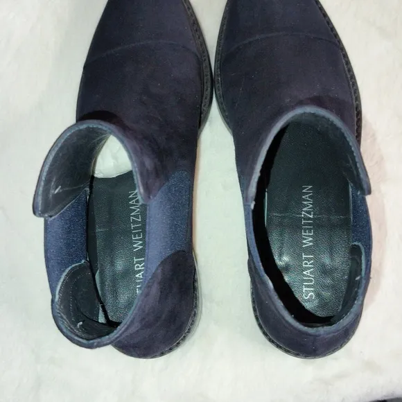 Stuart Weitzman Navy Suede Ankle Boots