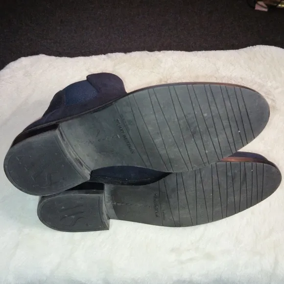 Stuart Weitzman Navy Suede Ankle Boots