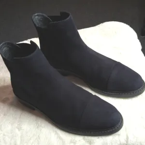 Stuart Weitzman Navy Suede Ankle Boots