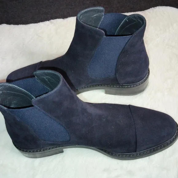 Stuart Weitzman Navy Suede Ankle Boots