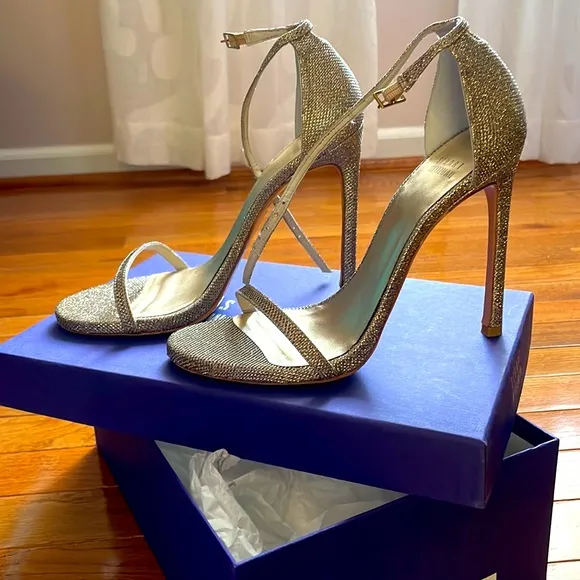 Stuart Weitzman Nudist, Platinum Noir, 8