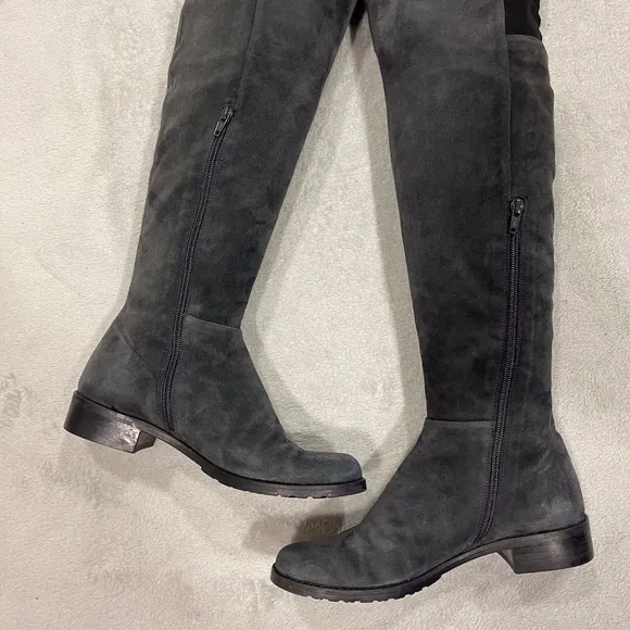 Stuart Weitzman Over-the-Knee Boots Gray Suede Women’s Size 7