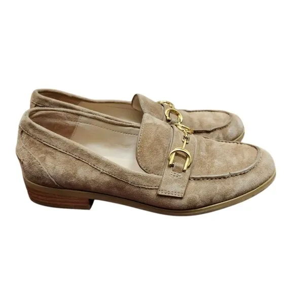 STUART WEITZMAN Owen buckle-embellished suede loafers Women's Size 6